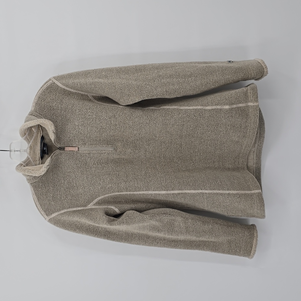 Kuhl Alfpaca Fleece Quarter Zip Pullover Tan Sweater Jacket Womens Size M